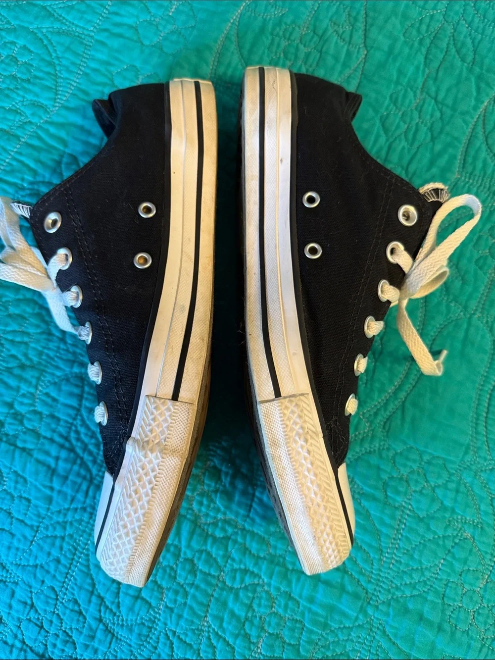 Converse Classic Black Canvas Low-Top Sneakers with White Accents - Picture 3 of 7